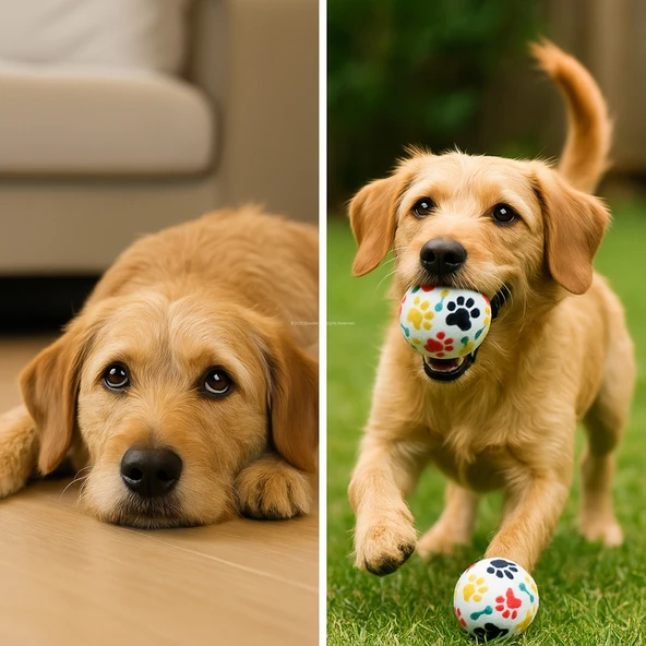 3'lü Köpek Oyuncak Top Seti - 6.5 cm Renkli Tenis Topları Küçük ve Orta Irk İçin Diş Dostu, Zıplayan - 6