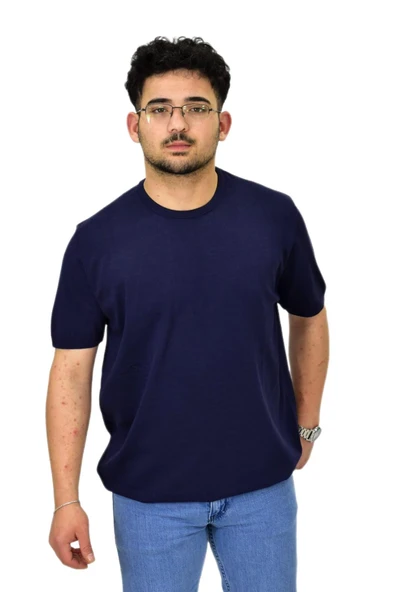 Erkek Triko Sıfır Yaka Tişört  P6035 BGL-ST04505 - Resim 4