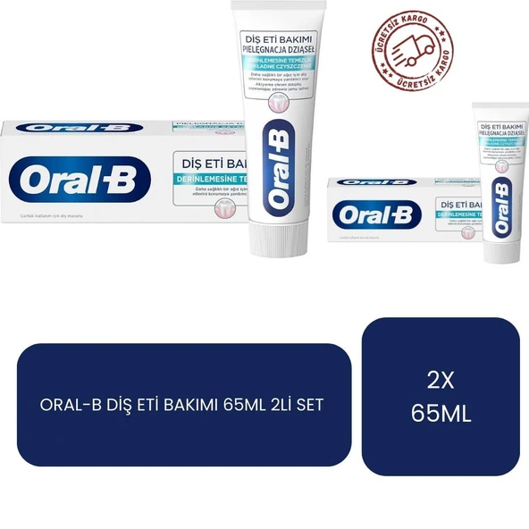 Oral-B Diş Macunu Diş Eti Bakımı 65ml x2 Adet (Ücretsiz Gönderim)
