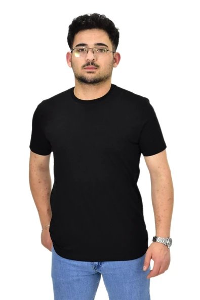 Erkek Sıfıryaka Düz Likra Süprem Tişört 4380 BGL-ST04528 - Resim 7