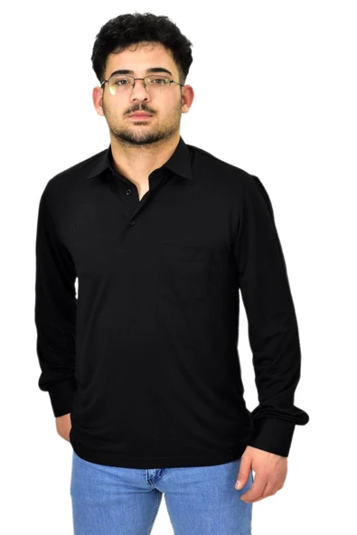 Erkek Gömlek Yaka Uzunkol Tişört T6063 BGL-ST04542 - Resim 11