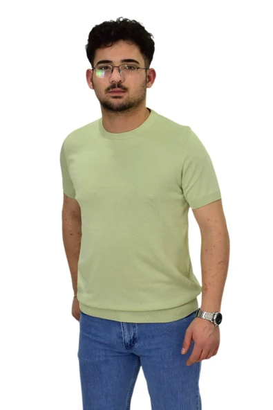 Erkek Triko Sıfır Yaka Tişört  P6035 BGL-ST04505 - Resim 11