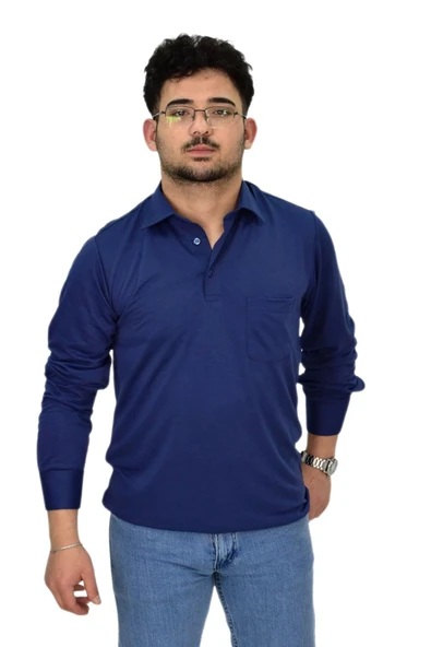 Erkek Gömlek Yaka Uzunkol Tişört T6063 BGL-ST04542 - Resim 7