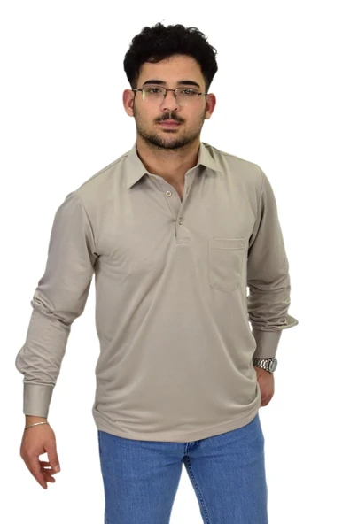 Erkek Gömlek Yaka Uzunkol Tişört T6063 BGL-ST04542 - Resim 9