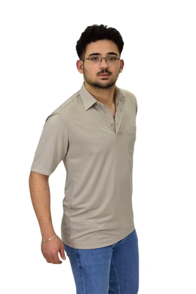 Erkek Büyük Beden Gömlek Yaka Tişört T6065 BGL-ST04540 - Resim 8