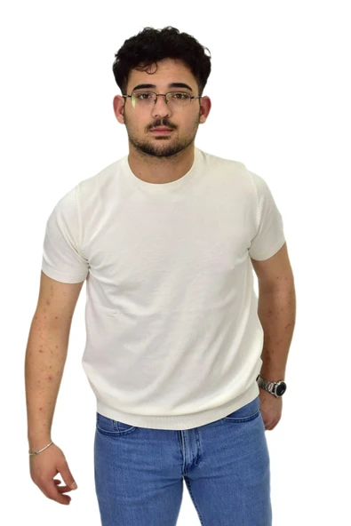 Erkek Triko Sıfır Yaka Tişört  P6035 BGL-ST04505 - Resim 7