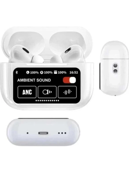 TT Castu A9 Pro ANC Kavuçuklu Kulak içi Akıllı Ekranlı Bluetooth Kablosuz Kulaklık - 6