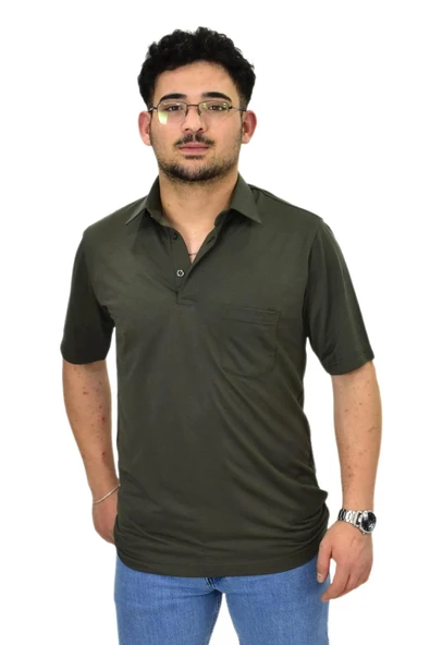 Erkek Büyük Beden Gömlek Yaka Tişört T6065 BGL-ST04540 - Resim 9