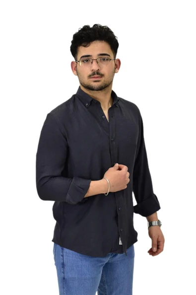 Erkek Spor Silim Fit Uzun Kol Gömlek G5019 BGL-ST04493 - Resim 12