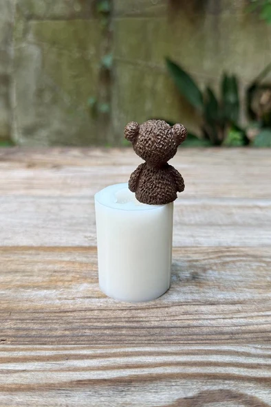 Tüylü Ayı Mini Silikon Mum Kalıbı - 6