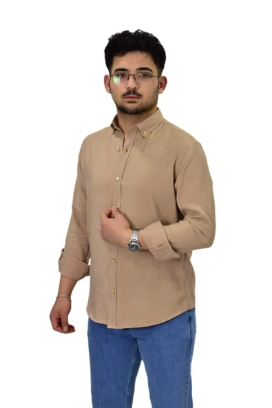 Erkek Spor Silim Fit Uzun Kol Gömlek G5019 BGL-ST04493 - Resim 7