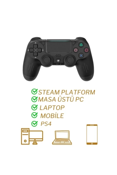 Ps 4 Joystick Tablet Telefon Pc Uyumlu Titreşimli Oyun Kolu 2 Adet - 2