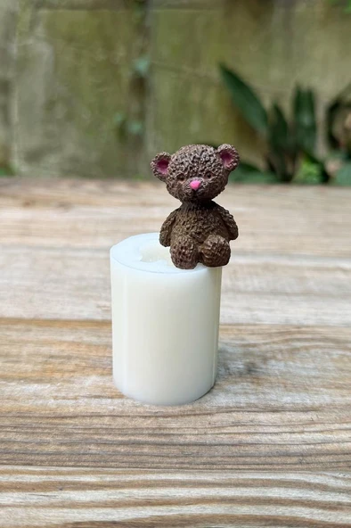 Tüylü Ayı Mini Silikon Mum Kalıbı - 3