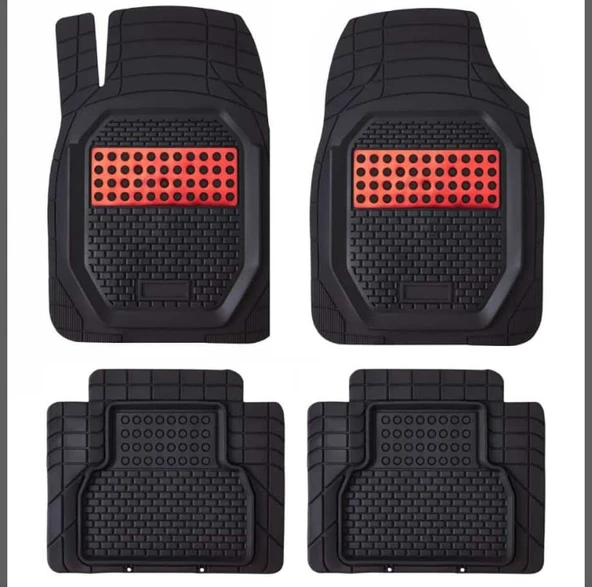 Oto Paspas Universal Derin Havuzlu Krom KIRMIZI ürün görseli