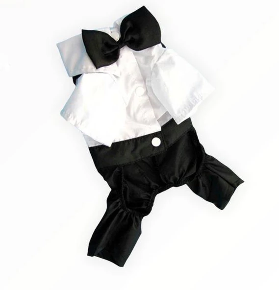 Tuxedo Smokin Köpek Kıyafeti Damatlık - 5