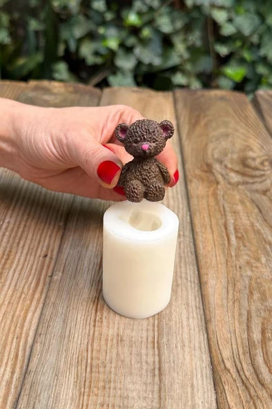 Tüylü Ayı Mini Silikon Mum Kalıbı