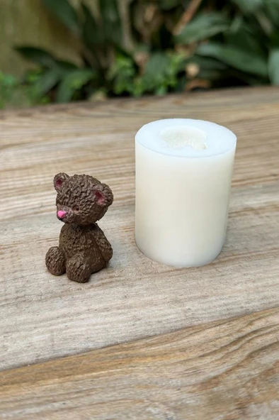Tüylü Ayı Mini Silikon Mum Kalıbı - 5