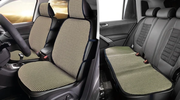 Universal Oto Koltuk Minderi Terletmez Minder 3 Parça KREM SİYAH RENK ürün görseli