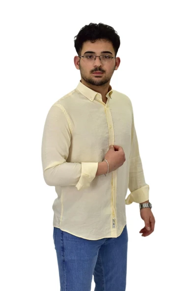 Erkek Spor Silim Fit Uzun Kol Gömlek G5033 BGL-ST04492 - Resim 12