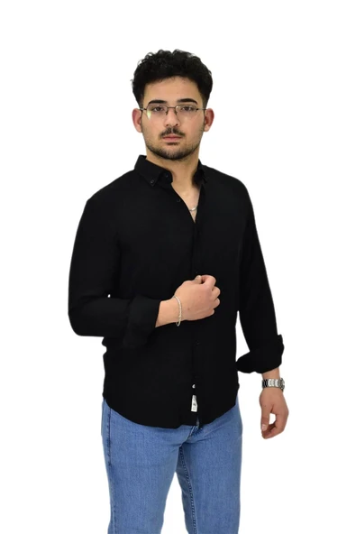 Erkek Spor Silim Fit Uzun Kol Gömlek G5019 BGL-ST04493 - Resim 10