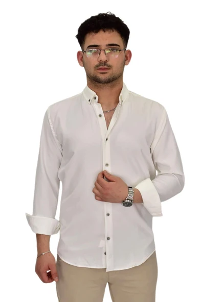 Erkek Spor Silim Fit Uzun Kol Gömlek G5019 BGL-ST04493 - Resim 5