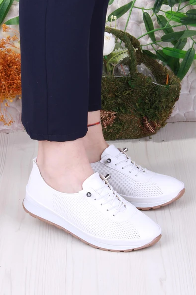 Fort 701-5 Anatomik Rahat Lazer Baskılı Lastik Bağcıklı Kadın Ayakkabı - 12