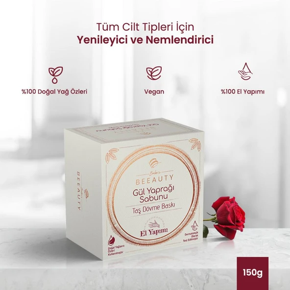 Balen's Beeauty Taş Dövme Baskı Gül Yaprağı Sabunu 150 gr