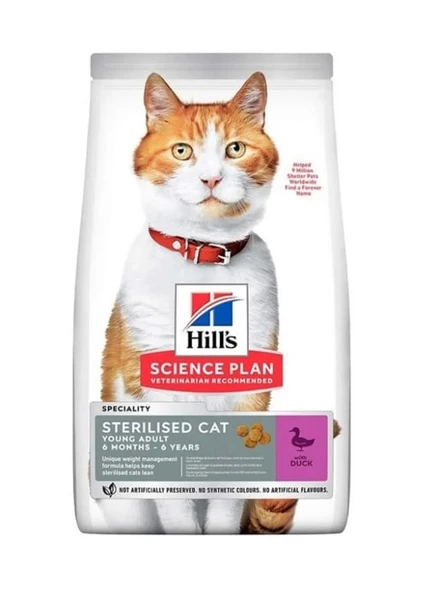 Hill's Young Adult Sterilised Ördekli Kısırlaştırılmış Yetişkin Kedi Maması 1 KG Açık Mama - 1