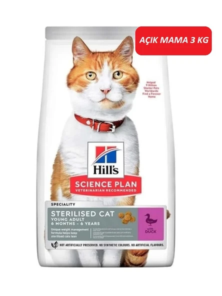 Hill's Young Adult Sterilised Ördekli Kısırlaştırılmış Yetişkin Kedi Maması 3 KG