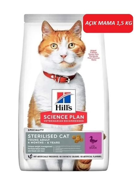 Hill's Young Adult Sterilised Ördekli Kısırlaştırılmış Yetişkin Kedi Maması 1,5 KG