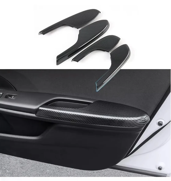 Honda Civic FC5 FK7 Type-R için 2016-2021 Karbon Fiber Kapı Kol Dayama Koruyucu Kapak Trim - 2