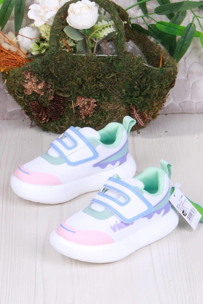 Vicco 346.P25Y.161 Beyaz Lila Melodic Işıklı Kız Çocuk Ayakkabı - Resim 3