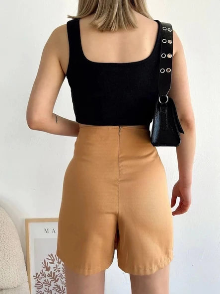 Dört çıtçıtlı Gabardin şort etek s249001 - 3