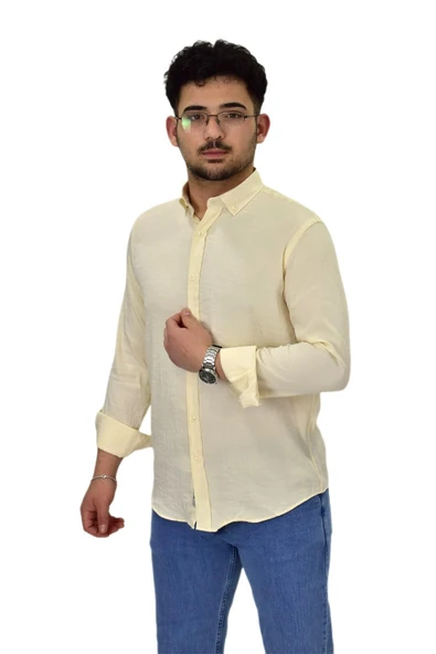 Erkek Spor Silim Fit Uzun Kol Gömlek G5033 BGL-ST04492 - Resim 8