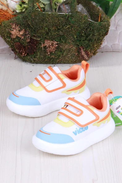 Vicco 346.P25Y.161 Beyaz Mavi Melodic Işıklı Erkek Çocuk Ayakkabı - Resim 3