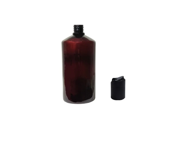 1 lt pet kahverengi şişe disctop kapak, 24 adet, dezenfektan şişesi, kozmetik şişe, şampuan şişesi, plastik şişe, aroma şişesi