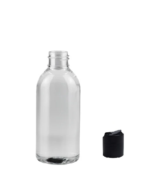 150ml pet şeffaf şişe disctop kapak, 12 adet, dezenfektan şişesi, kozmetik şişe, şampuan şişesi, plastik şişe, aroma şişesi