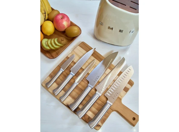Smeg 50's Style KBSF02 Krem Standlı Bıçak Seti - 7