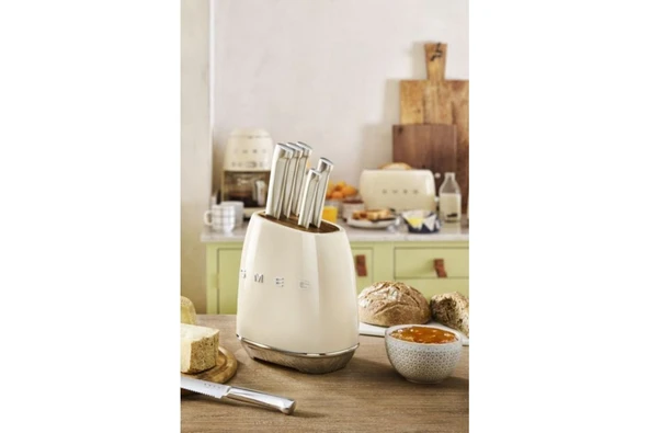 Smeg 50's Style KBSF02 Krem Standlı Bıçak Seti - 2
