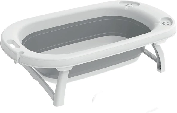 Omnipazar AK-729 Katlanır Bebek Yıkama Banyo Küveti Beyaz - Gri