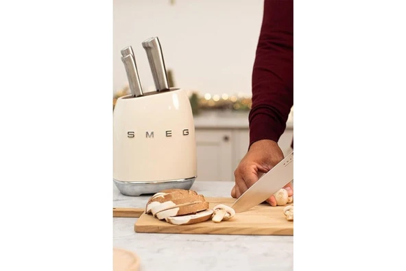 Smeg 50's Style KBSF02 Krem Standlı Bıçak Seti - 5