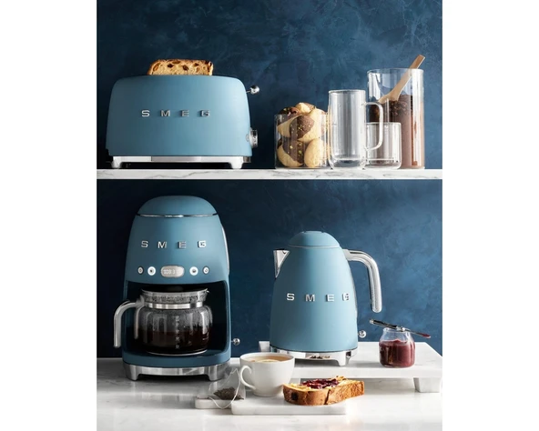 Smeg 50's Style DCF02 Mat Storm Blue® Filtre Kahve Makinesi Special Edition - 4
