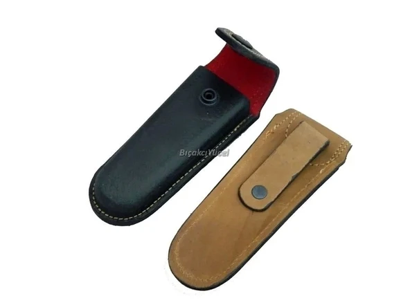Hakiki Deri Çakı Kılıfı No:4 - 14 Cm, Kemerlikli