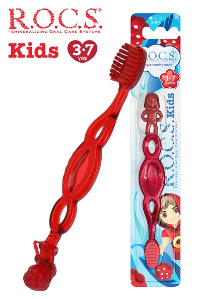 R.O.C.S. Kids 3-7 Yaş Diş Fırçası-2 Adet Mor Ve Kırmızı - 2