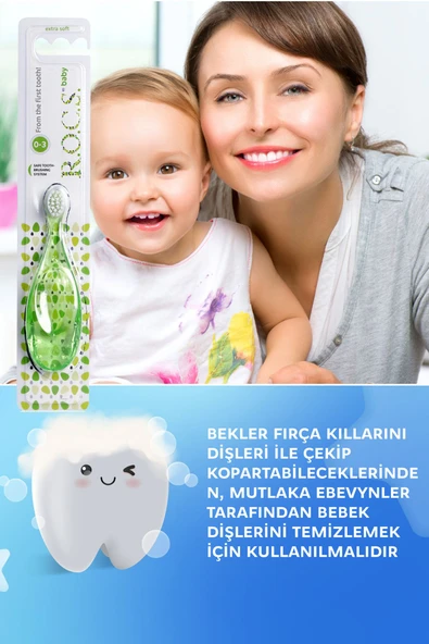 R.O.C.S. Unisex Bebek Yeşil Rocs Baby 0-3 Yaş Diş Fırçası - 4