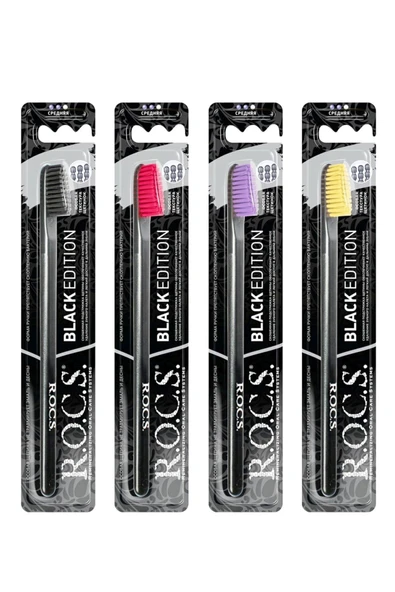 R.O.C.S. Rocs Black Edıtıon Beyazlatıcı Diş Fırçası - 4lü Set