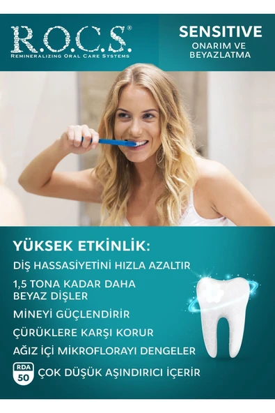 R.O.C.S. Rocs Sensitive Diş Macunu Onarım Ve Beyazlatma 94g - 3