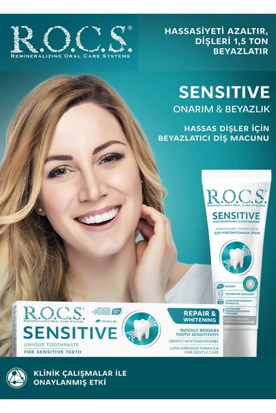 R.O.C.S. Rocs Sensitive Diş Macunu Onarım Ve Beyazlatma 94g