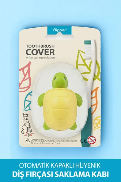 Flipper Hıjyenık Diş Fırçası Saklama Kabı - Kaplumbağa