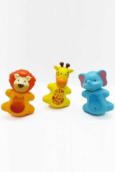 Flipper Zürafa Figürlü Otomatik Kapaklı Diş Fırçası Hijyenik Saklama Kabı 3lü Set - Fil / Aslan